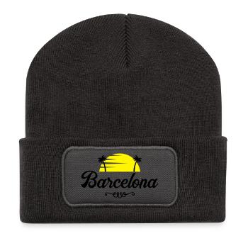 barcelona sunset - Recycelte Patch Beanie - Dunkelgrau - Vorne