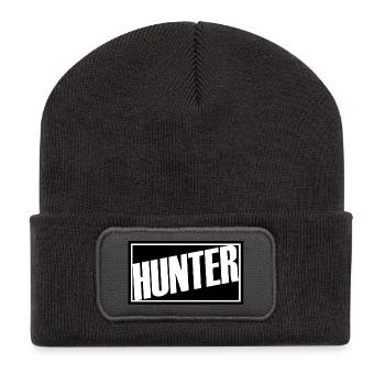 hunter hunter hunting hunting red pack hunting dog forest - Recycled Patch Beanie - dark grey - Front