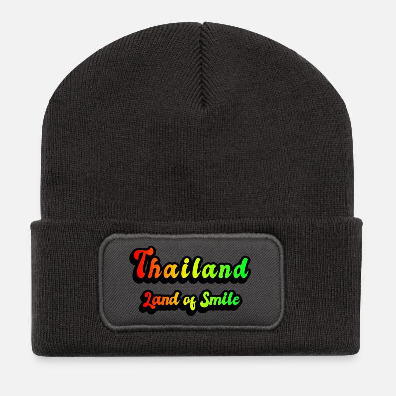 Thailand Land des Lächelns - Recycelte Patch Beanie - Dunkelgrau
