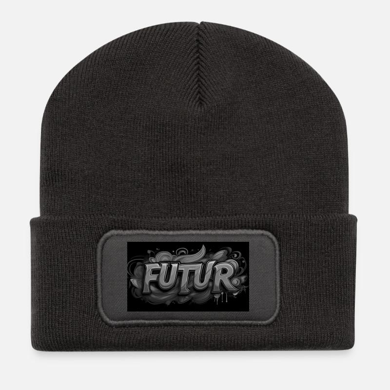 FUTUR - Beanie recyclé à patch - charbon