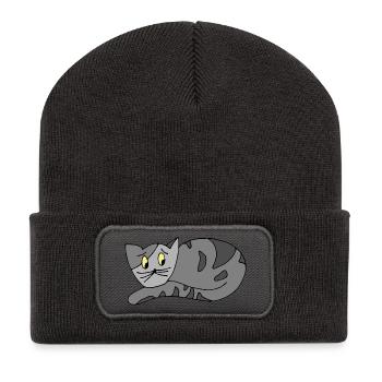 cat - Recycled Patch Beanie - dark grey - Front