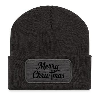 Funny Christmas T-Shirt Gift - Recycled Patch Beanie - dark grey - Front