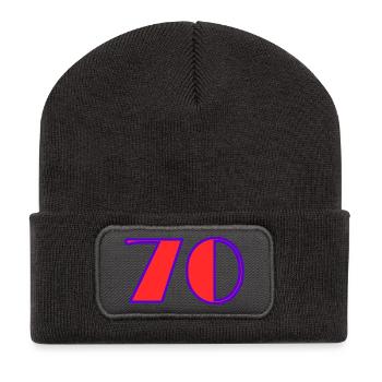 70. 70 ANS. 70e ANNIVERSAIRE. ANNIVERSAIRE 70 ANS. - Beanie recyclé à patch - charbon - Devant