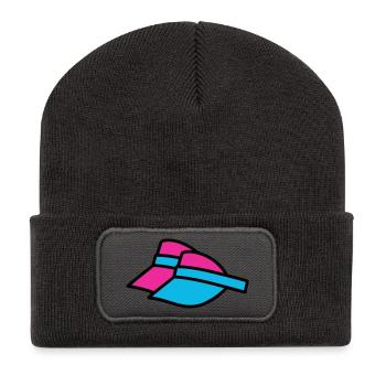 90er Sonnenblenden Retro Visor - Recycelte Patch Beanie - Dunkelgrau - Vorne