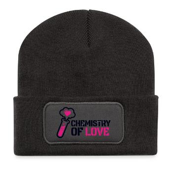 Icône de la Flasque d’Amour de la Chimie - Beanie recyclé à patch - charbon - Devant
