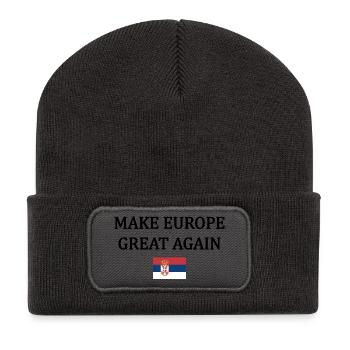 Make Europe Great Again – Serbia - Recycled Patch Beanie - dark grey - Front