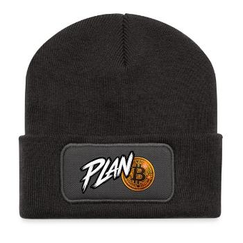 Plan Bitcoin - Recycelte Patch Beanie - Dunkelgrau - Vorne