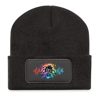 Schwarze Vogelspinne - Recycelte Patch Beanie - Dunkelgrau - Vorne