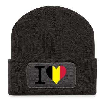 I Love Belgium - Recycled Patch Beanie - dark grey - Front