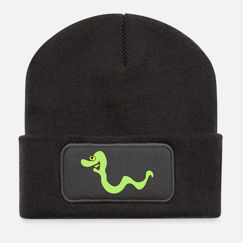 ver - Beanie recyclé à patch - charbon