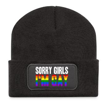 Sorry Girls In Gay LGBT Gay Gift Idea Homo - Recycled Patch Beanie - dark grey - Front