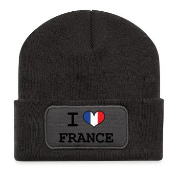 I love the France - Recycled Patch Beanie - dark grey - Front