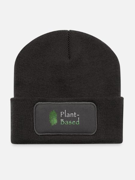 Plant-Based - Recycelte Patch Beanie - Dunkelgrau