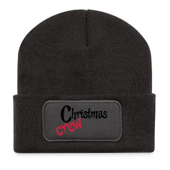 weihnachten - Recycelte Patch Beanie - Dunkelgrau - Vorne