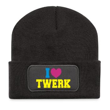 I love TWERK - Recycelte Patch Beanie - Dunkelgrau - Vorne