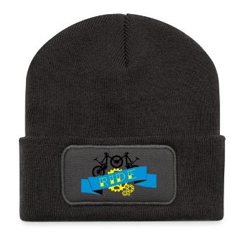 Mountain Biking - Downhill Ride Compilation - Recycled Patch Beanie - dark grey - Front
