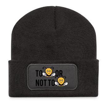 Être ou ne pas être des abeilles - Beanie recyclé à patch - charbon - Devant