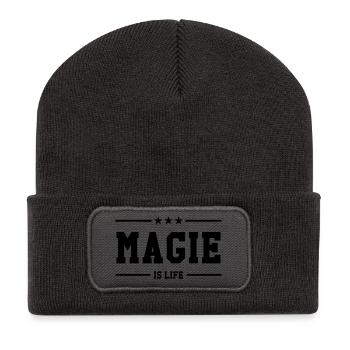 Magie is life - Beanie recyclé à patch - charbon - Devant