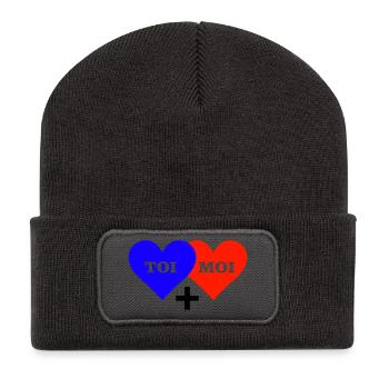 TOI MOI COEUR - Beanie recyclé à patch - charbon - Devant