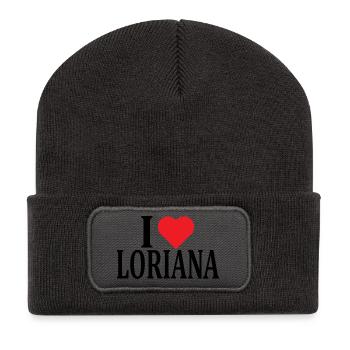 t-shirt I love Loriana t-shirt gift idea - Recycled Patch Beanie - dark grey - Front