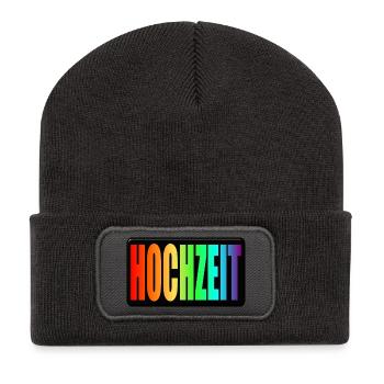 LGBTQ HOCHZEIT PRIDE - QUEER VERLOBUNG - EHE - Recycelte Patch Beanie - Dunkelgrau - Vorne
