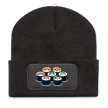 Sushi Squad : Les délices roulants - Beanie recyclé à patch - charbon - Devant