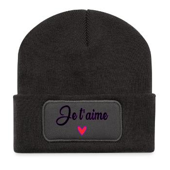 MAMA. MUTTERTAG. SCHÖNEN MUTTERTAG - Recycelte Patch Beanie - Dunkelgrau - Vorne