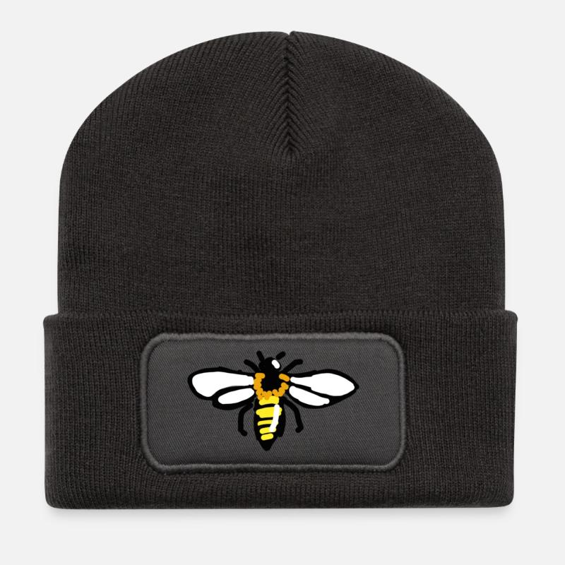 bee - Recycled Patch Beanie - dark grey