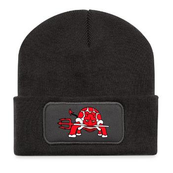 Turtle Devil Hell Trident Evil Demon Cool - Recycled Patch Beanie - dark grey - Front