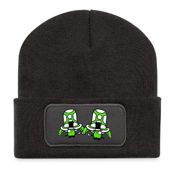2 Mr. Turtles Sir Two Rich Top Hats Gentlemen - Recycled Patch Beanie - dark grey - Front