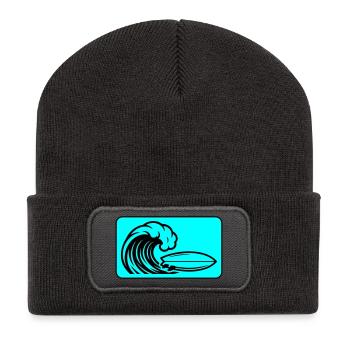Surfboard Wave - Recycled Patch Beanie - dark grey - Front