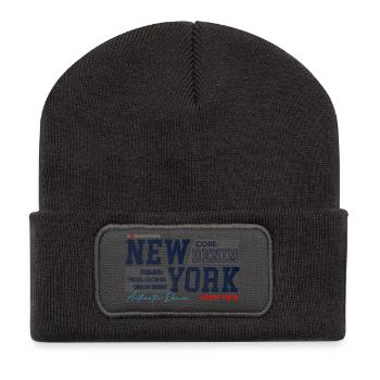 New Yorker Streetstyle Denim-Design - Recycelte Patch Beanie - Dunkelgrau - Vorne