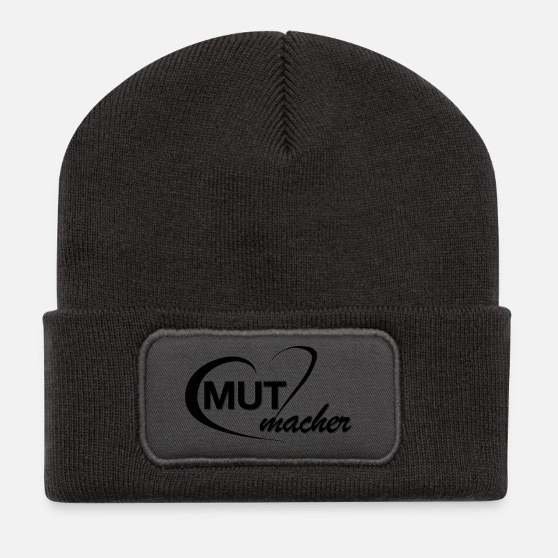 Mutmacher_Logo_schwarz - Recycelte Patch Beanie - Dunkelgrau