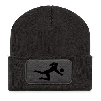Volleyball Silhouette - Recycled Patch Beanie - dark grey - Front
