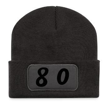 HAPPY BIRTHDAY. JOYEUX ANNIVERSAIRE. ANNIVERSAIRE. - Beanie recyclé à patch - charbon - Devant