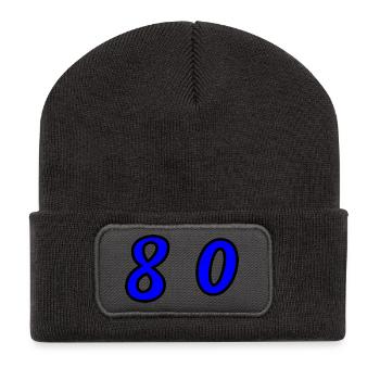 80. 80 YEARS. 80th ANNIVERSARY. 80 YEARS ANNIVERSARY. - Recycled Patch Beanie - dark grey - Front