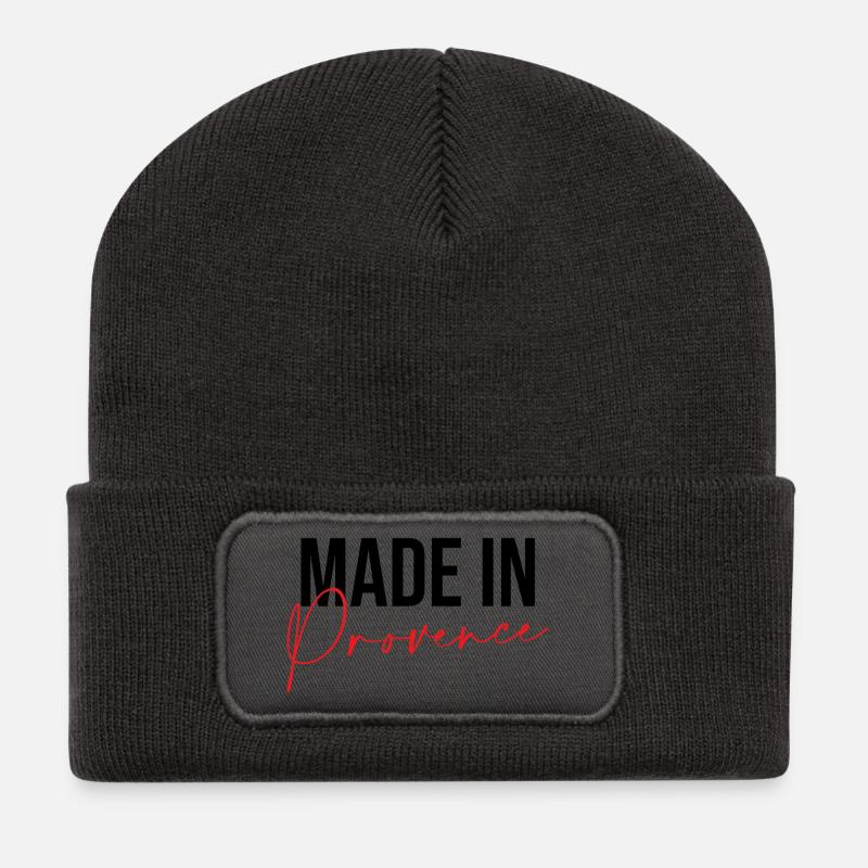 Made in Provence - Beanie recyclé à patch - charbon