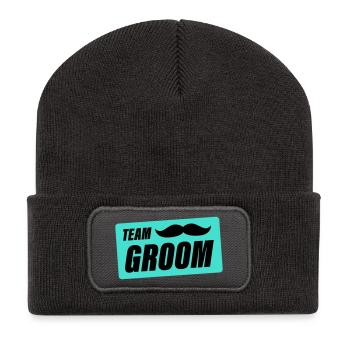 team_groom- - Beanie recyclé à patch - charbon - Devant