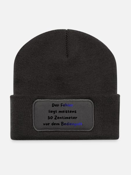 Instandhaltung T-Shirt Lustiges Geschenk Handwerk! - Recycelte Patch Beanie - Dunkelgrau