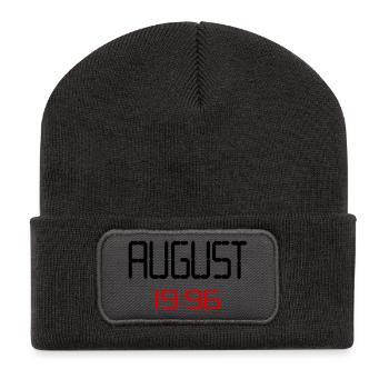August 1996 - 30. Geburtstag - Recycelte Patch Beanie - Dunkelgrau - Vorne