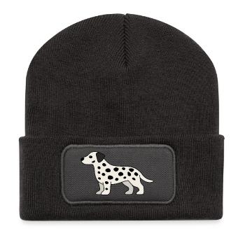 Dalmatian Spot Design - Recycled Patch Beanie - dark grey - Front