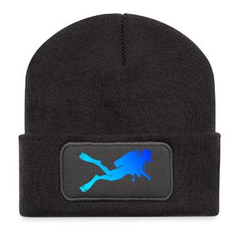 Apnoetauchen Geschenkidee für Unterwasserabenteuer - Recycelte Patch Beanie - Dunkelgrau - Vorne
