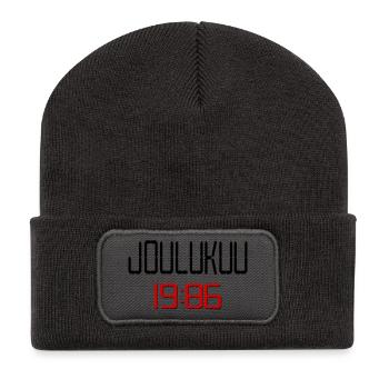 Finnland, Geburtstag im Dezember 1986 - Recycelte Patch Beanie - Dunkelgrau - Vorne