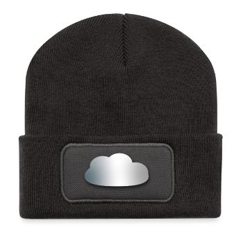 Silberne Wolke Gradient - Recycelte Patch Beanie - Dunkelgrau - Vorne