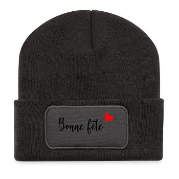 FÊTE DES MÈRES. BONNE FÊTE MAMAN. MAMAN. FÊTE - Beanie recyclé à patch - charbon - Devant