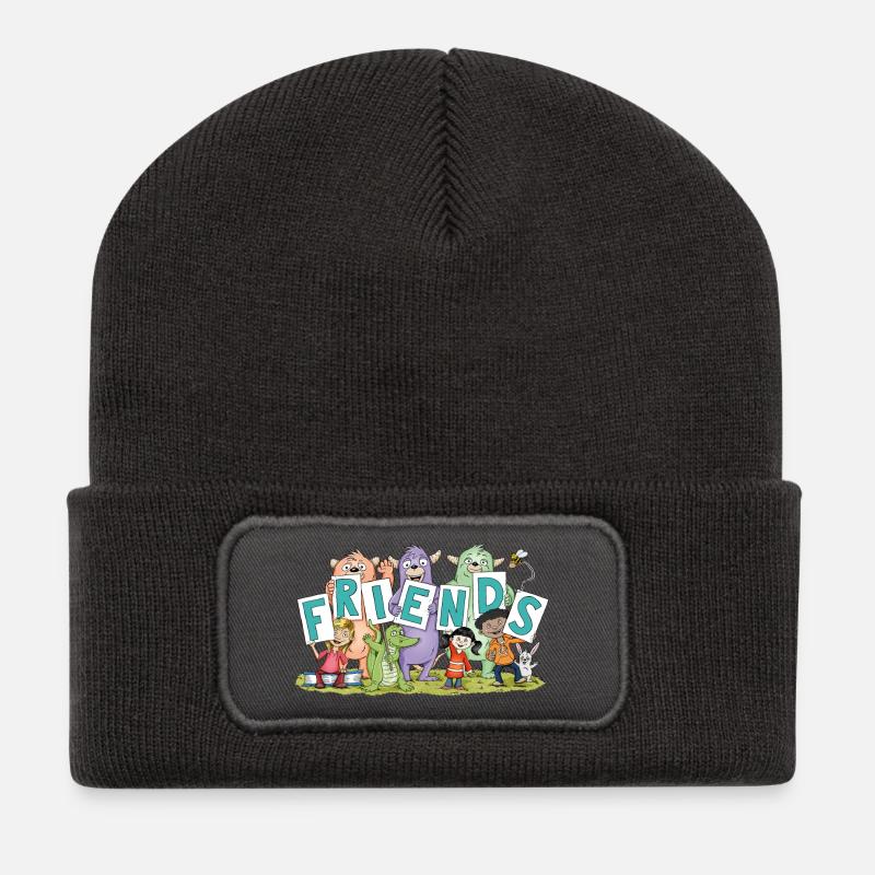 friends - Recycelte Patch Beanie - Dunkelgrau