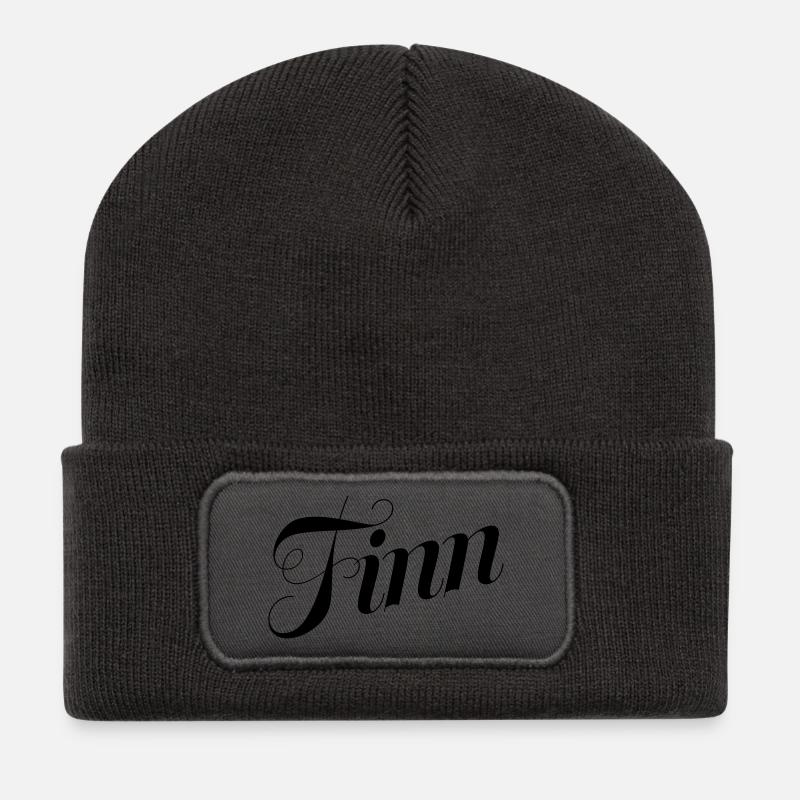 Finn - Recycelte Patch Beanie - Dunkelgrau