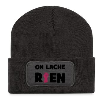 On lâche rien ! - Beanie recyclé à patch - charbon - Devant