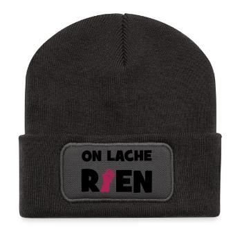 On lâche rien ! - Beanie recyclé à patch - charbon - Devant