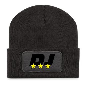 DJ ! - Beanie recyclé à patch - charbon - Devant